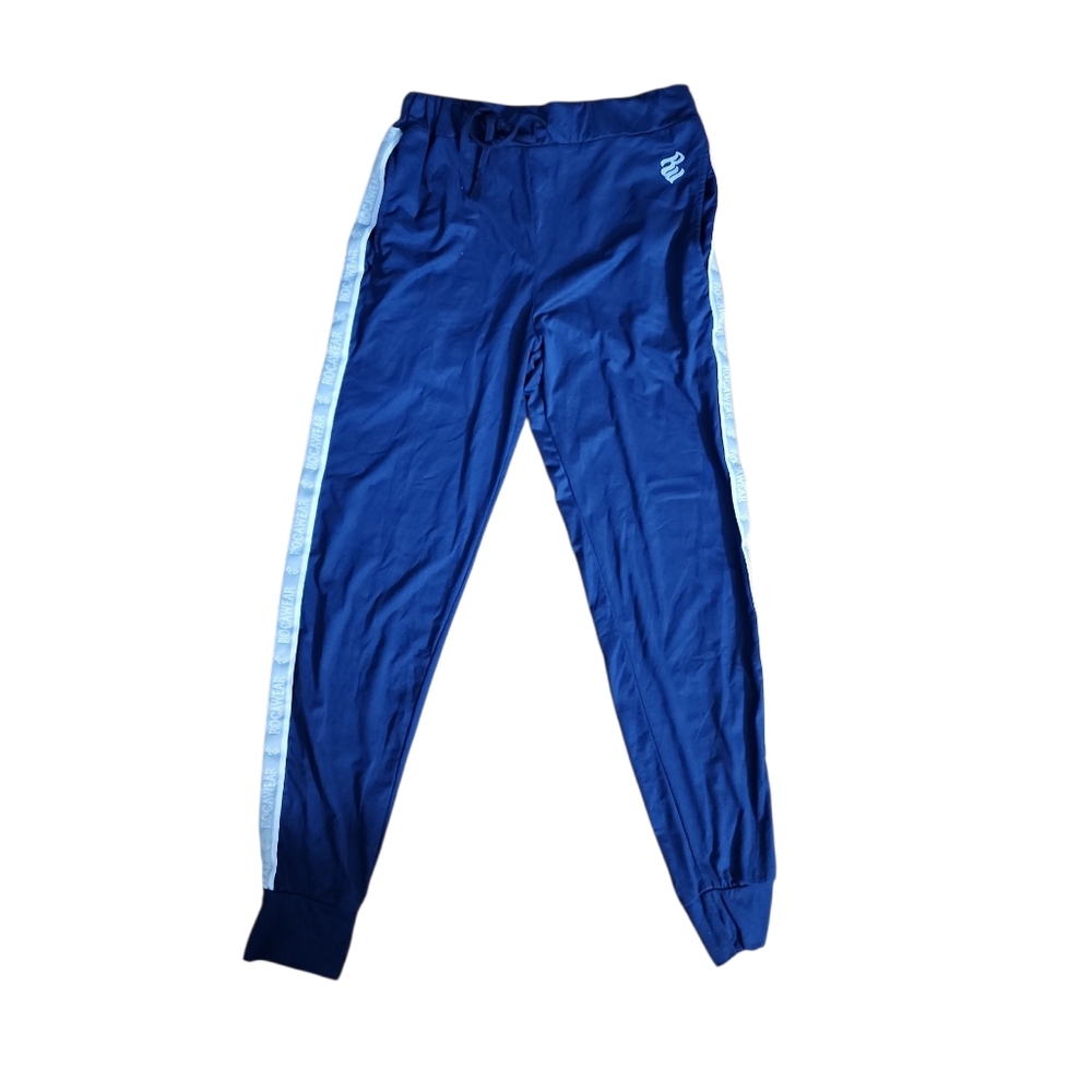 Rocawear Navy Blue Sweatpants with Gray Stripe